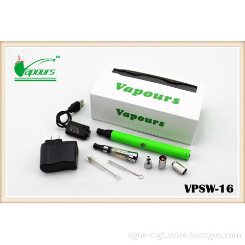 1300mah Green Dry Herb E-cig , Oil / Wax Vaporizer Pen Electronic Cigarette